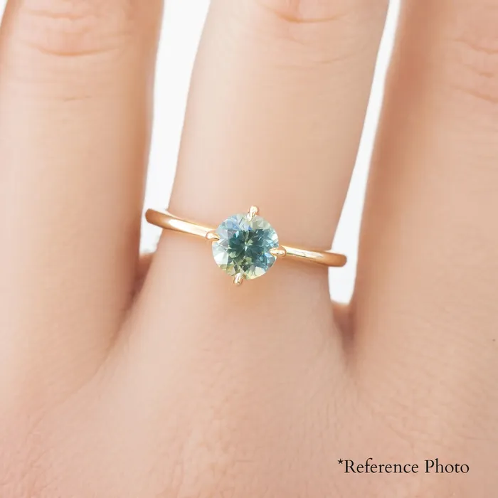 Alice Ring 085ct Parti Blue Green Round Montana Sapphire 14K Yellow Gold One of a kind Envero Jewelry Rings Alice Ring 085ct Parti Blue Green Round Montana Sapphire 14K Yellow Gold One of a kind Envero Jewelry Rings