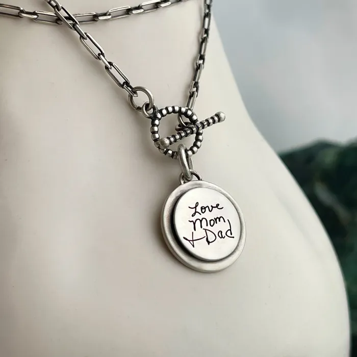 Always Near Sterling Silver Handwritten Necklace HeidiJHale Designs Necklaces