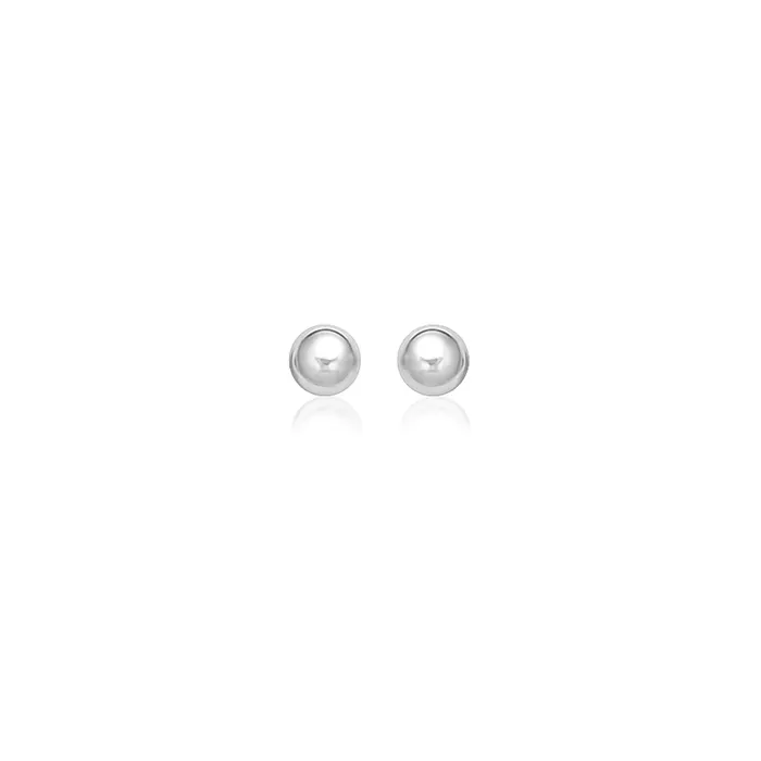 Earrings MayaMila 14k White Gold Spherical Stud Earrings 70 mm