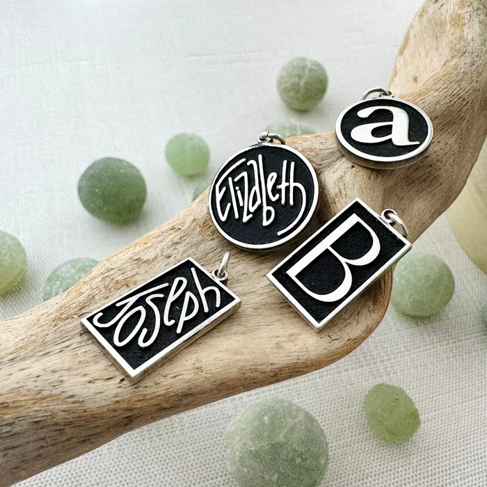 HeidiJHale Designs Necklaces Sterling Stackable Personalized Inverted Charms