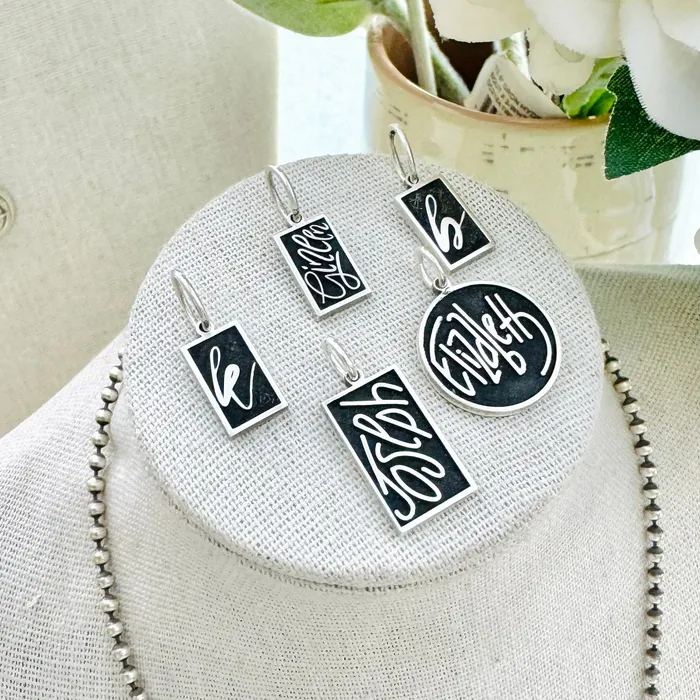 HeidiJHale Designs Necklaces Sterling Stackable Personalized Inverted Charms