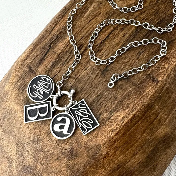 HeidiJHale Designs Necklaces Sterling Stackable Personalized Inverted Charms
