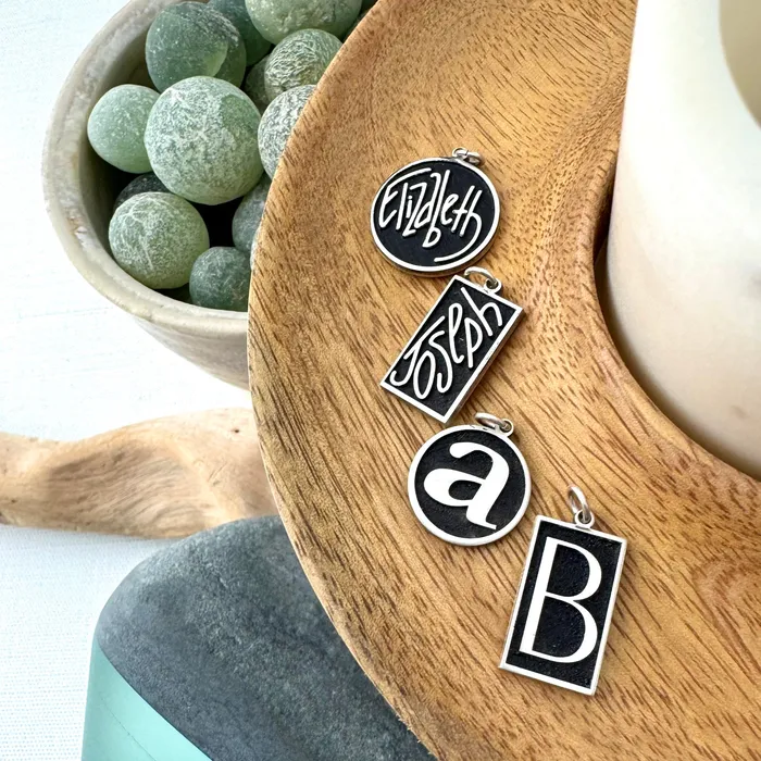 HeidiJHale Designs Necklaces Sterling Stackable Personalized Inverted Charms