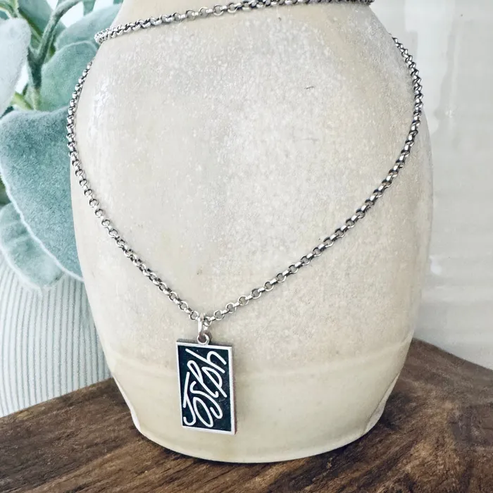 HeidiJHale Designs Necklaces Sterling Stackable Personalized Inverted Charms