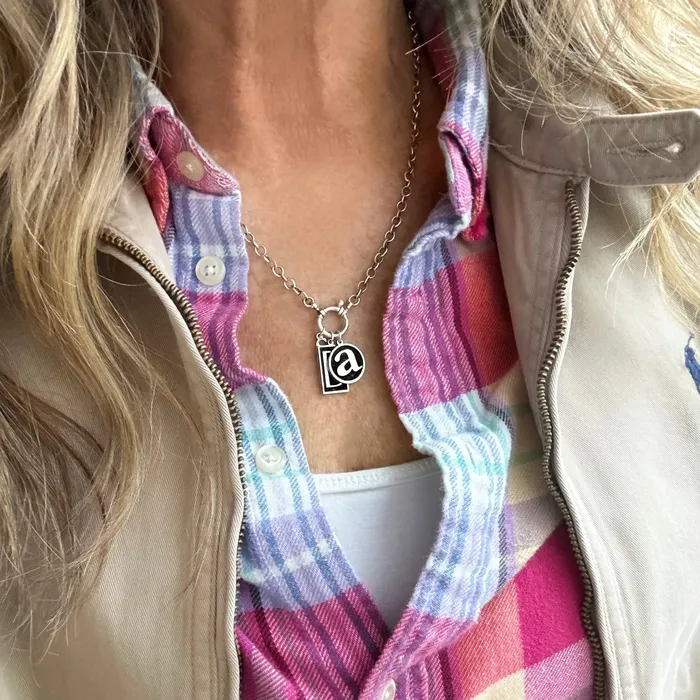 HeidiJHale Designs Necklaces Sterling Stackable Personalized Inverted Charms