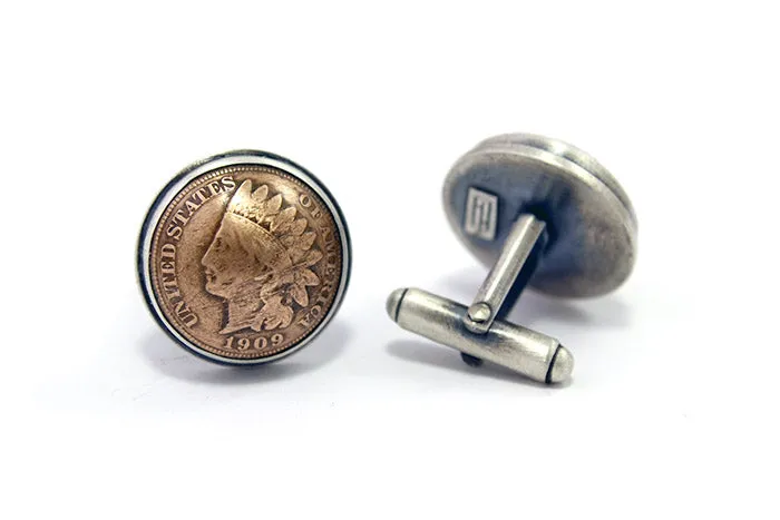 HeidiJHale Earrings Indian Head Penny Cufflinks