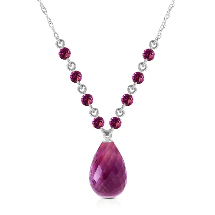 MayaMila 115 Carat 14K Solid White Gold You Intoxicate Me Amethyst Necklace Necklaces