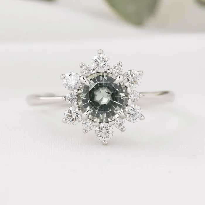 Rings Envero Jewelry Amara Ring 124ct Light Green Madagascar Sapphire