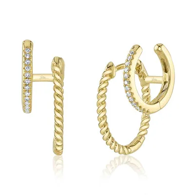 007CT DIAMOND DOUBLE HUGGIE EARRING SHY CREATIONS Earrings
