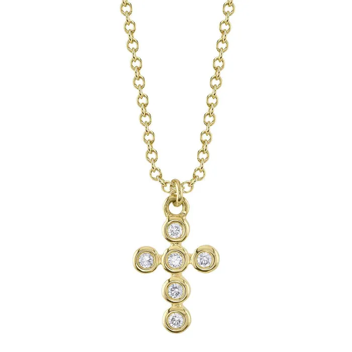 008CT DIAMOND BEZEL CROSS NECKLACE SHY CREATIONS Necklaces