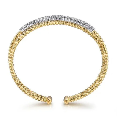 14K WhiteYellow Gold Bujukan Diamond Criss Cross Bangle GABRIEL CO Bracelets 14K WhiteYellow Gold Bujukan Diamond Criss Cross Bangle GABRIEL CO Bracelets