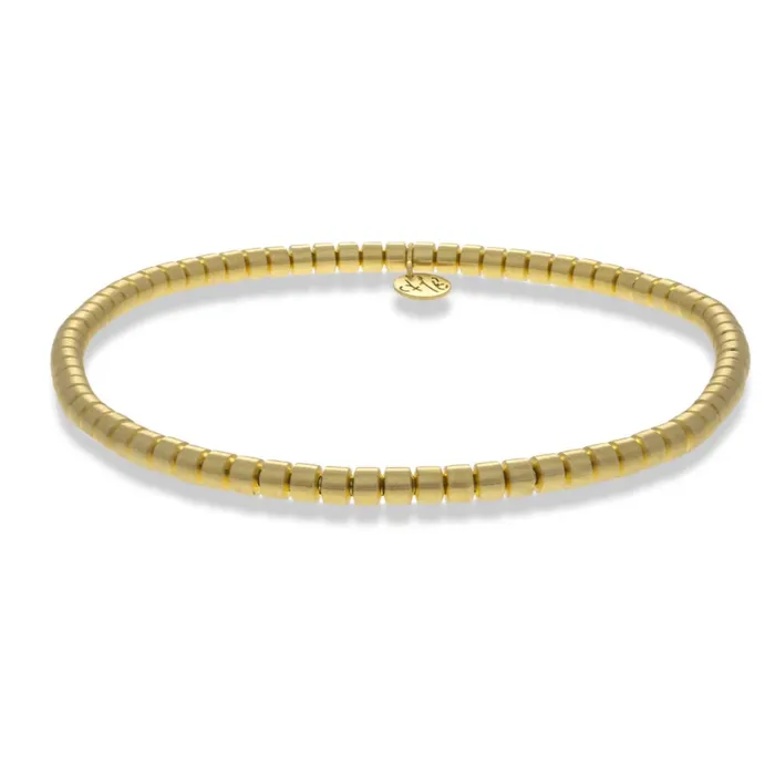 Bracelets Brushed Flat Bead Stretch Bracelet HULCHI BELLUNI
