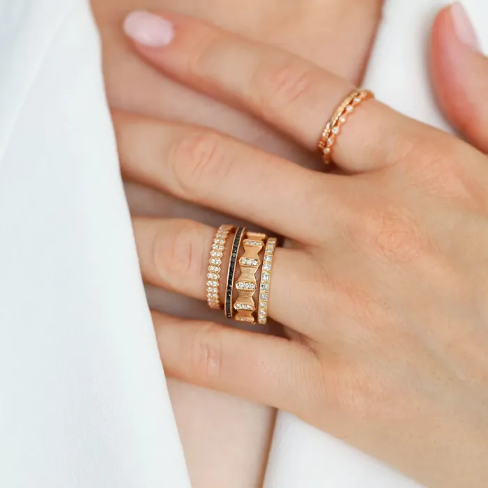 Channel Black Diamond Band Sethi Couture Rings