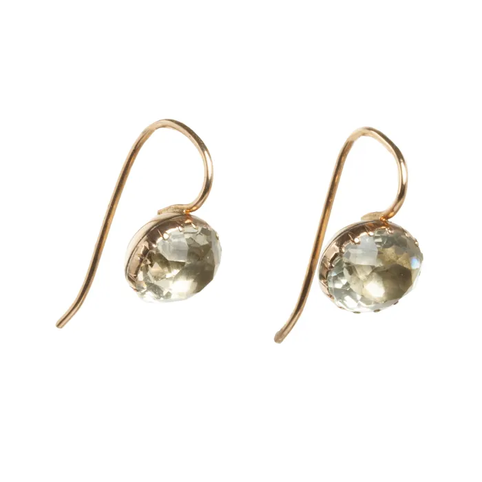 Earrings Georgian era Chrysoberyl earrings Bell Bird Antiques
