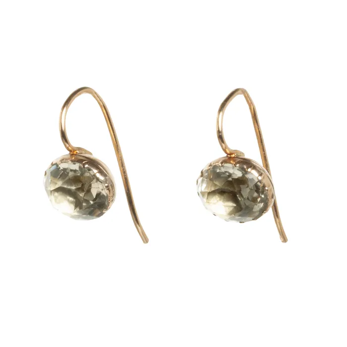 Earrings Georgian era Chrysoberyl earrings Bell Bird Antiques