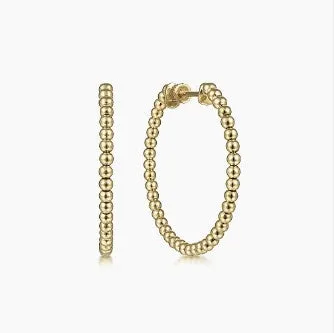 GABRIEL CO Earrings 14K Yellow Gold 30mm Bujukan Classic Hoop Earrings