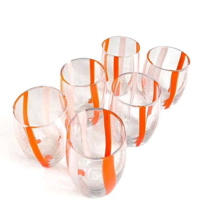 MuranoVitrum Set Six Glasses Modern Art Design Castelbrando Earrings MuranoVitrum Set Six Glasses Modern Art Design Castelbrando Earrings