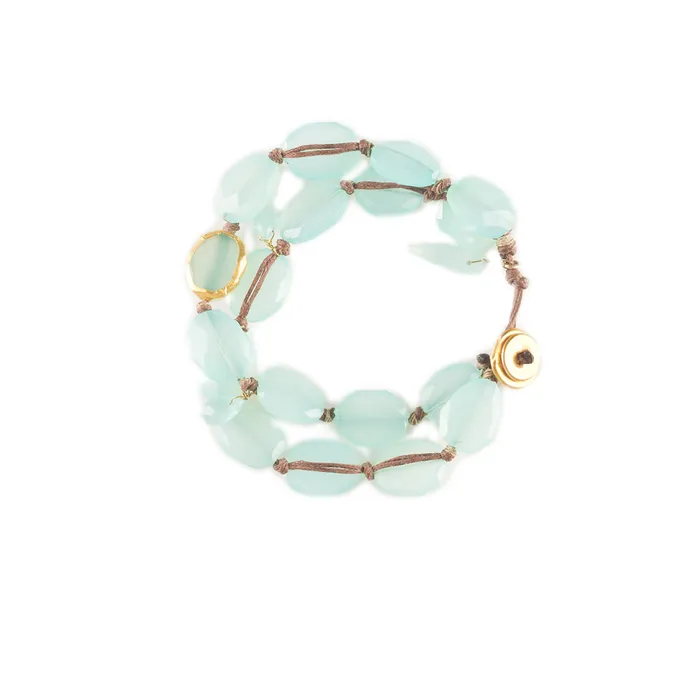 Nava Zahavi Bracelets Nava Zahavi Yellow Gold Double Chalcedony Bracelet