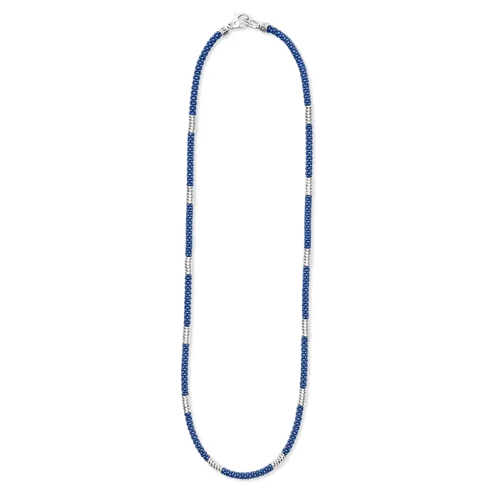 Necklaces LAGOS Blue Caviar Silver Station Ceramic Beaded Necklace 3mm