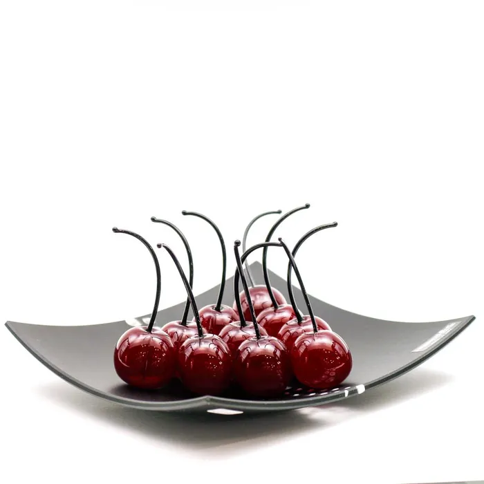 Ragazzi C Necklaces Murano glass Tray with 10 cherries natural size