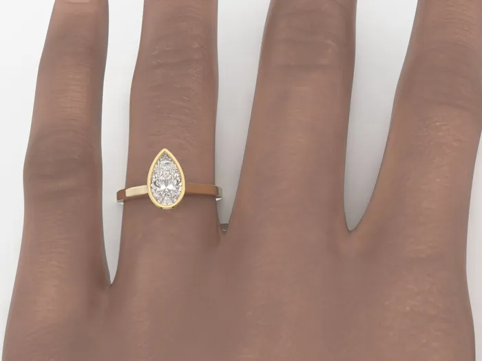 Siara 125 Ct Solitaire Pear Cut Engagement Ring Sapheena Jewelry Rings