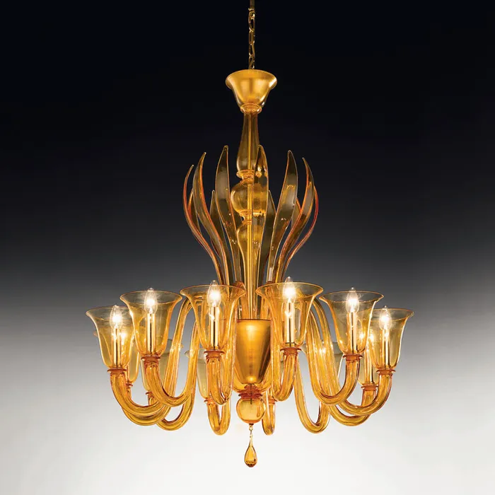 Six lights Chandelier Rialto Series Voltolina Earrings