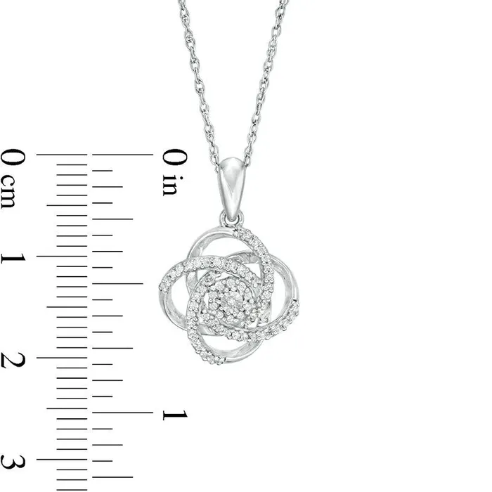 013 CT TW Natural Diamond Love Knot Pendant in Sterling Silver Goldia Necklaces 013 CT TW Natural Diamond Love Knot Pendant in Sterling Silver Goldia Necklaces