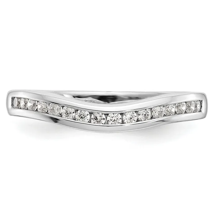 024ct CZ Solid Real 14K White Gold Wedding Wedding Band Ring Goldia Rings