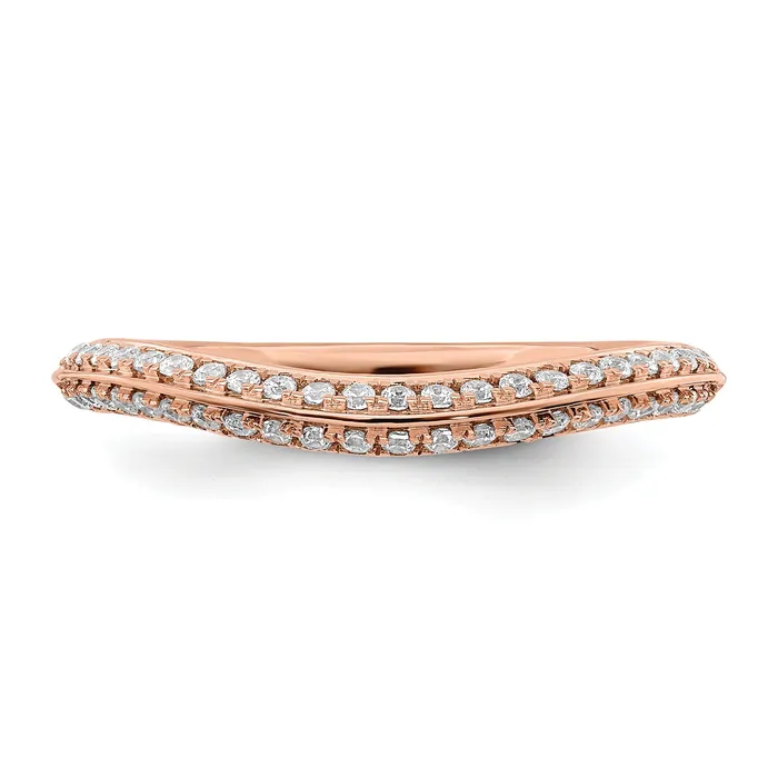 030ct CZ Solid Real 14k Rose Polish Matching Wedding Wedding Band Ring Goldia Rings
