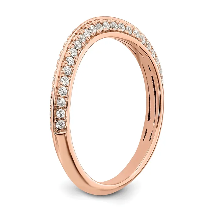 030ct CZ Solid Real 14k Rose Polish Matching Wedding Wedding Band Ring Goldia Rings