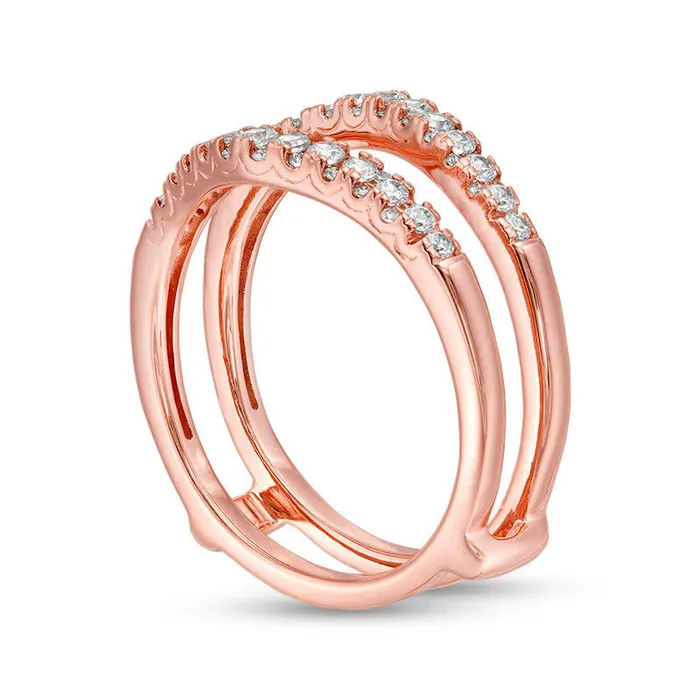 050 CT TW Natural Clarity Enhanced Diamond Contour Ring Solitaire Enhancer in Solid 14K Rose Gold Goldia Rings 050 CT TW Natural Clarity Enhanced Diamond Contour Ring Solitaire Enhancer in Solid 14K Rose Gold Goldia Rings