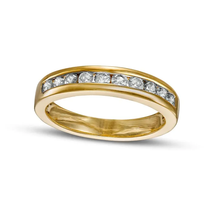 050 CT TW Natural Diamond Ten Stone Anniversary Band in Solid 10K Yellow Gold Goldia Rings 050 CT TW Natural Diamond Ten Stone Anniversary Band in Solid 10K Yellow Gold Goldia Rings