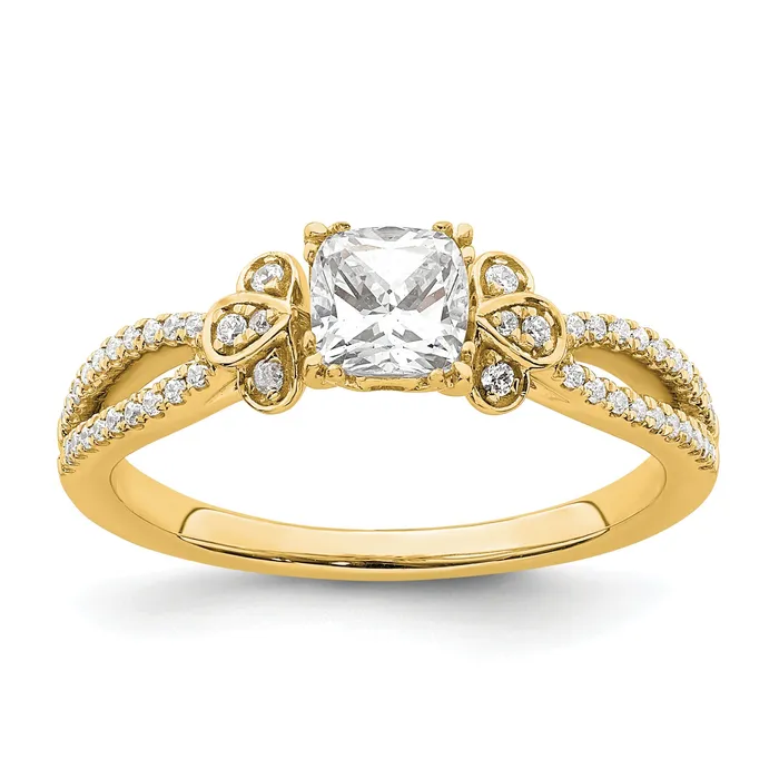 050ct CZ Solid Real 14k Polish 12ct Cushion Split Shank Engage Dia Ring Goldia Rings 050ct CZ Solid Real 14k Polish 12ct Cushion Split Shank Engage Dia Ring Goldia Rings