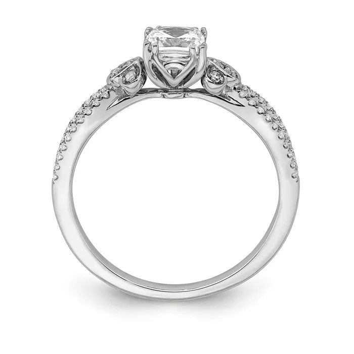 050ct CZ Solid Real 14k Polish 12ct Cushion Split Shank Engage Dia Ring Goldia Rings