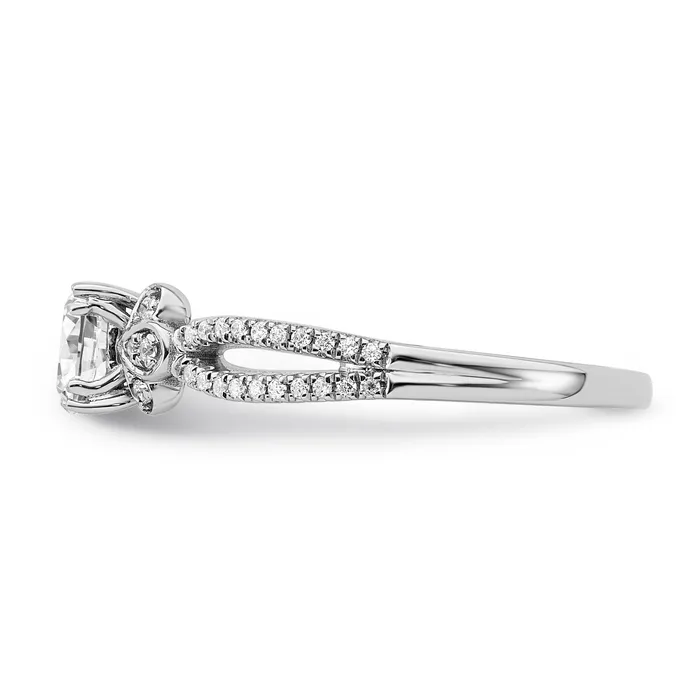 050ct CZ Solid Real 14k Polish 12ct Cushion Split Shank Engage Dia Ring Goldia Rings