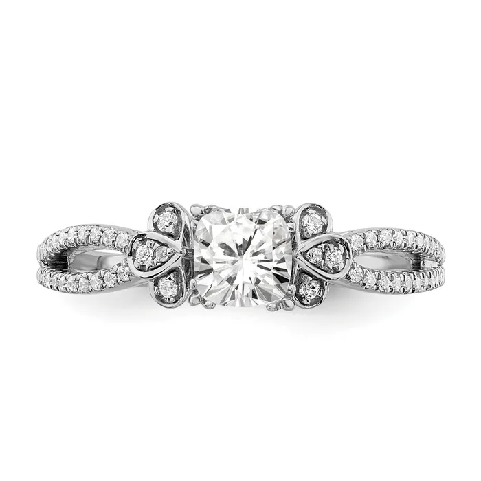 050ct CZ Solid Real 14k Polish 12ct Cushion Split Shank Engage Dia Ring Goldia Rings