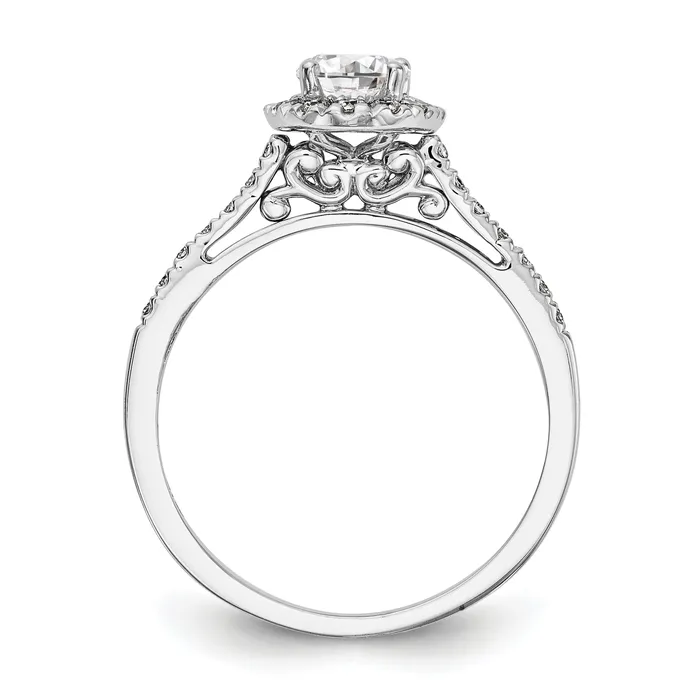 100ct CZ Solid Real 14K White Gold Oval Halo Engagement Ring Goldia Rings