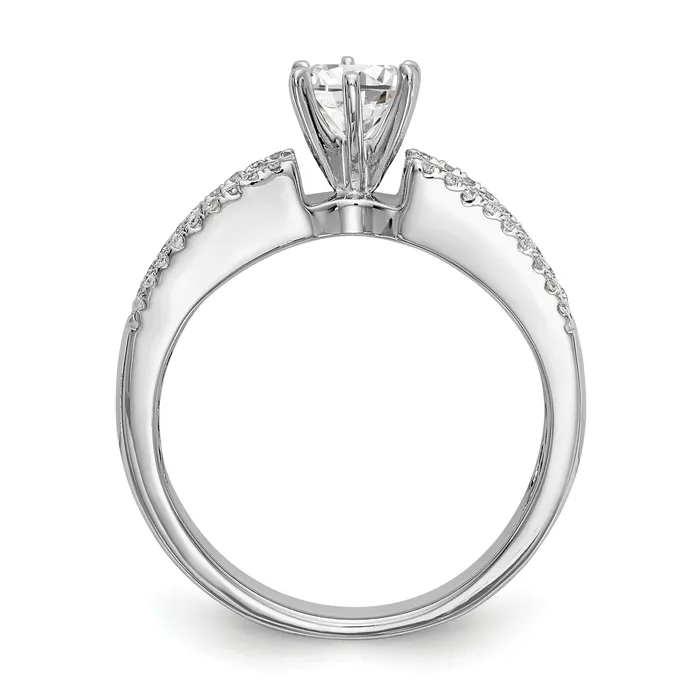 145ct CZ Solid Real 14K White Gold Peg Set Engagement Ring Goldia Rings