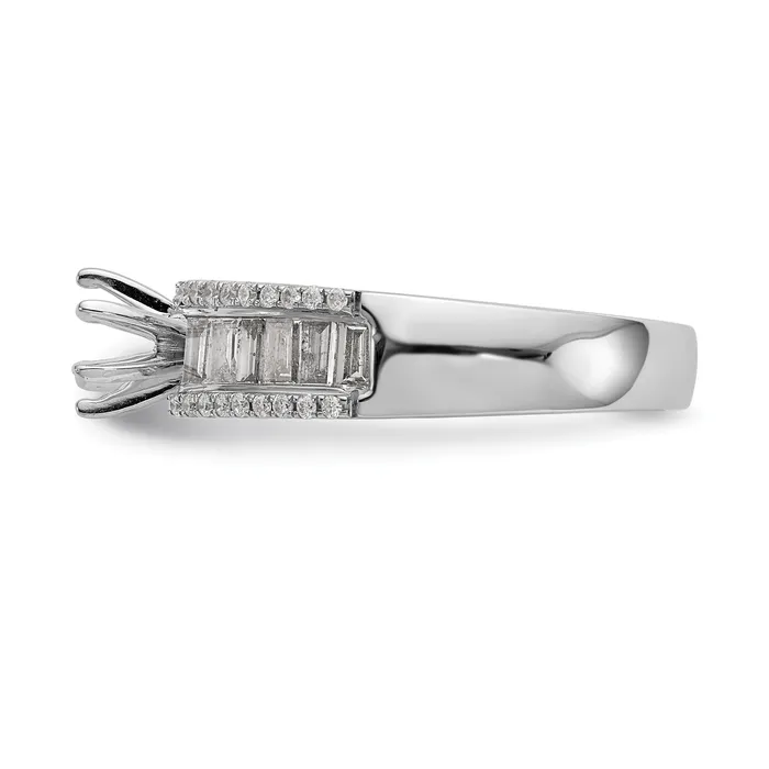 145ct CZ Solid Real 14K White Gold Peg Set Engagement Ring Goldia Rings