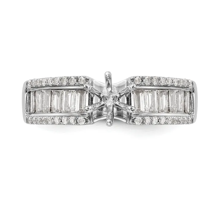 145ct CZ Solid Real 14K White Gold Peg Set Engagement Ring Goldia Rings