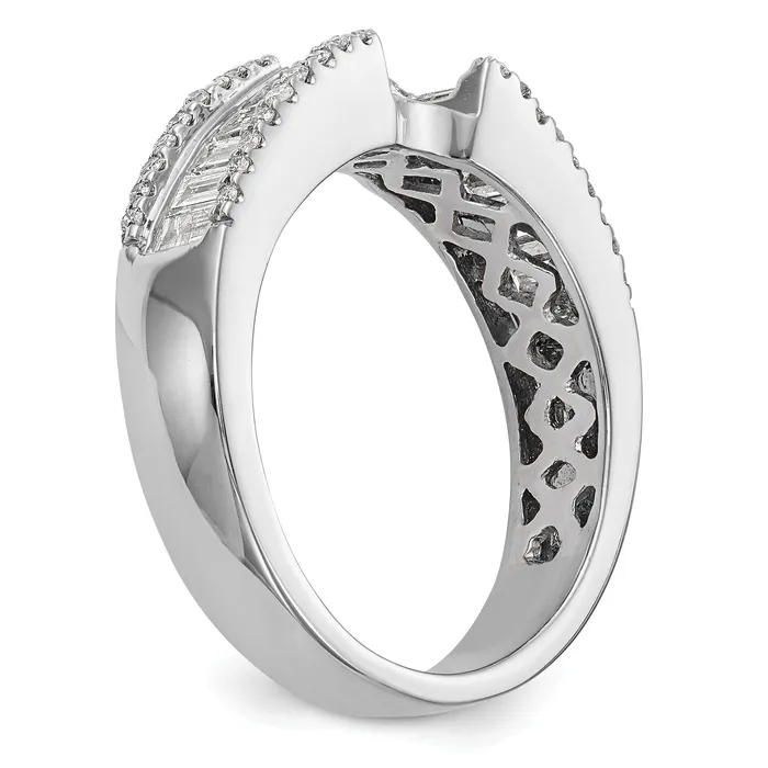 145ct CZ Solid Real 14K White Gold Peg Set Engagement Ring Goldia Rings