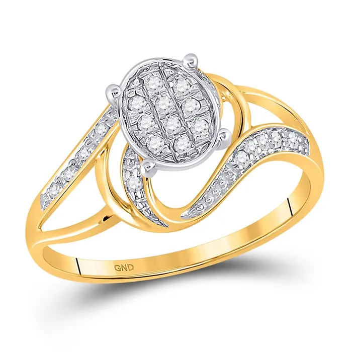 10k Twotone Gold Round Diamond Oval Cluster Splitshank Ring 110 Cttw gndatlanta Rings 10k Twotone Gold Round Diamond Oval Cluster Splitshank Ring 110 Cttw gndatlanta Rings