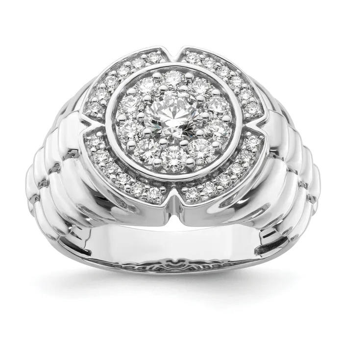 10k White Gold 1 15 Ct Lab Grown Diamond VSSI G Mens Cluster Ring Goldia Rings 10k White Gold 1 15 Ct Lab Grown Diamond VSSI G Mens Cluster Ring Goldia Rings