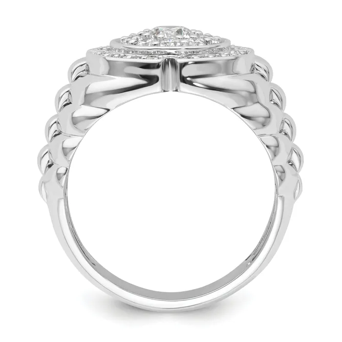 10k White Gold 1 15 Ct Lab Grown Diamond VSSI G Mens Cluster Ring Goldia Rings