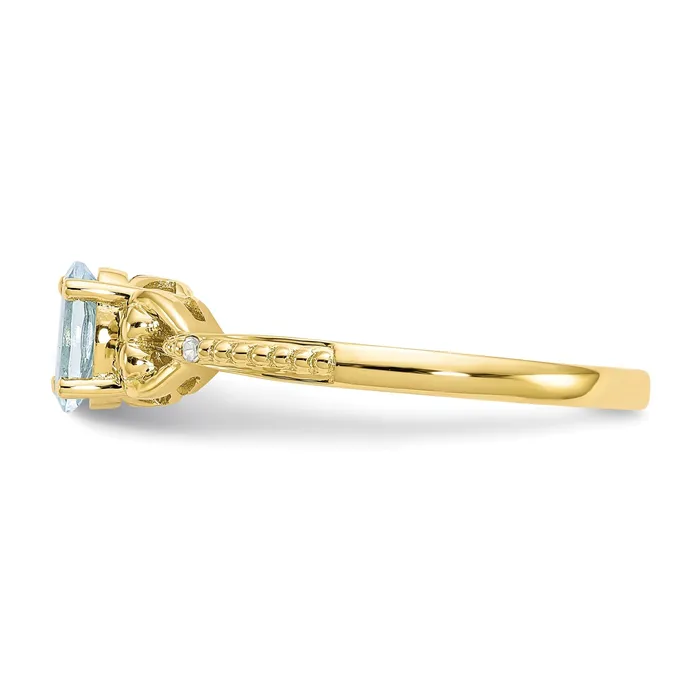 10K Yellow Gold Aquamarine Diamond Ring Goldia Rings
