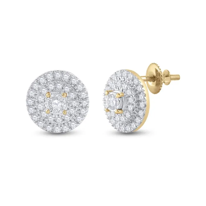 10k Yellow Gold Round Diamond Circle Earrings 14 Cttw gndatlanta Earrings 10k Yellow Gold Round Diamond Circle Earrings 14 Cttw gndatlanta Earrings
