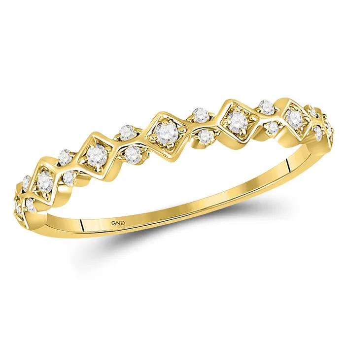 10k Yellow Gold Round Diamond Stackable Band Ring 16 Cttw gndatlanta Rings 10k Yellow Gold Round Diamond Stackable Band Ring 16 Cttw gndatlanta Rings