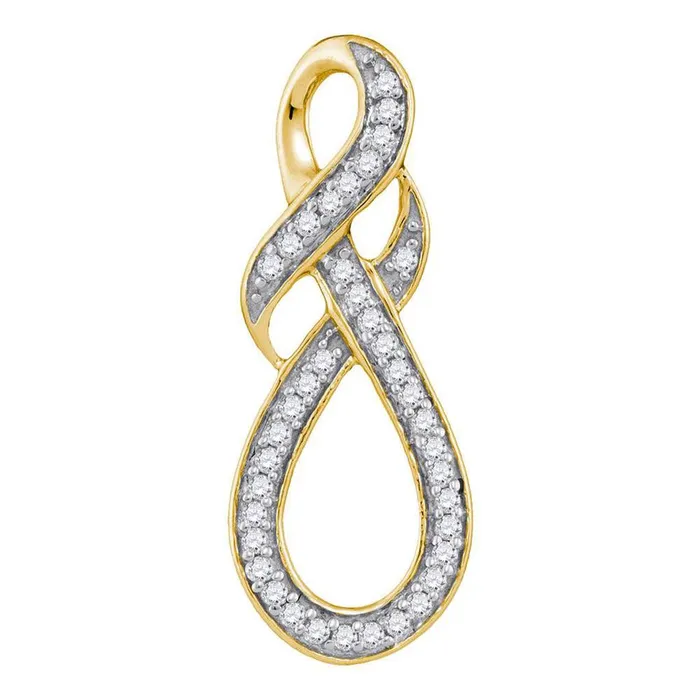 10k Yellow Gold Round Diamond Wraparound Infinity Pendant 15 Cttw gndatlanta Necklaces 10k Yellow Gold Round Diamond Wraparound Infinity Pendant 15 Cttw gndatlanta Necklaces