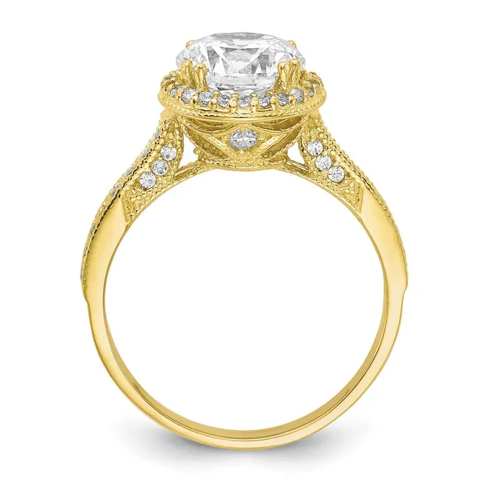 10K Yellow Gold Tiara Collection Polished CZ Ring Goldia Rings