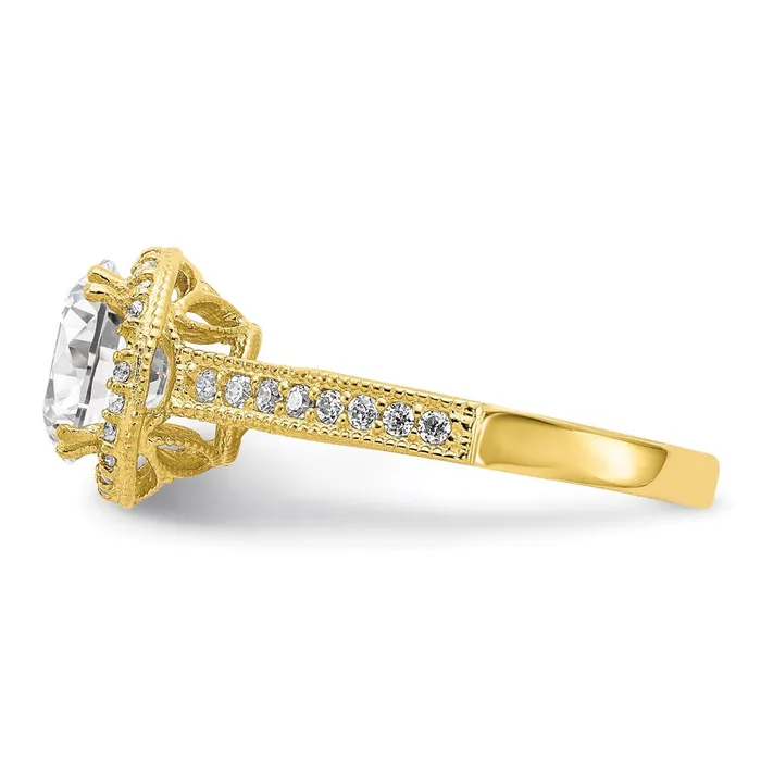 10K Yellow Gold Tiara Collection Polished CZ Ring Goldia Rings